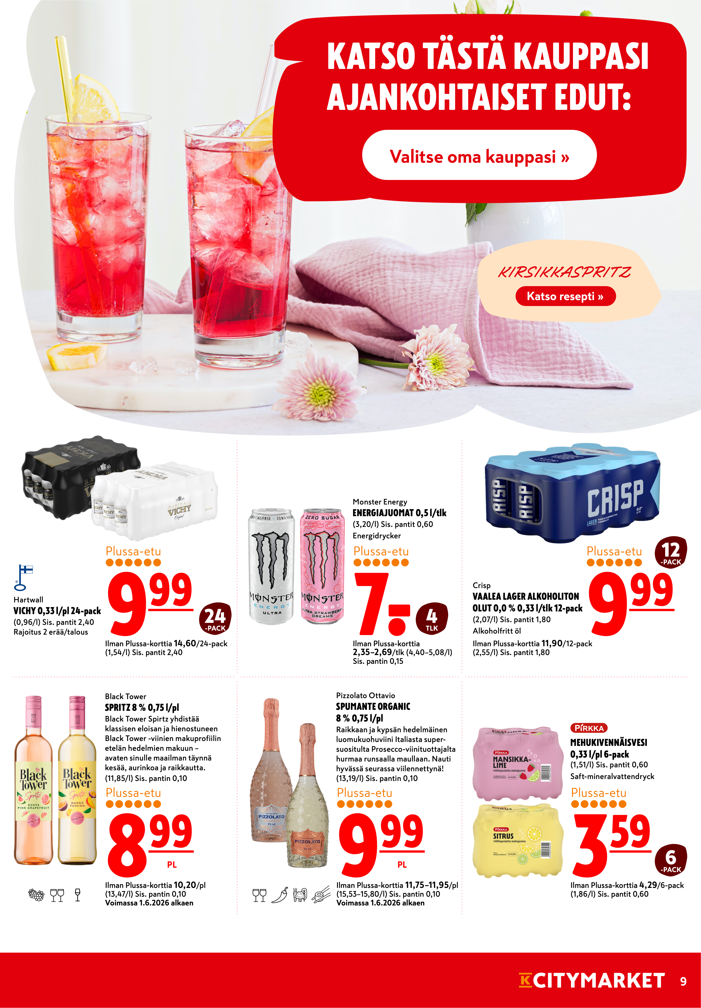 K-Citymarket Alkuviikon tarjouslehti vk 24 sivu 9
