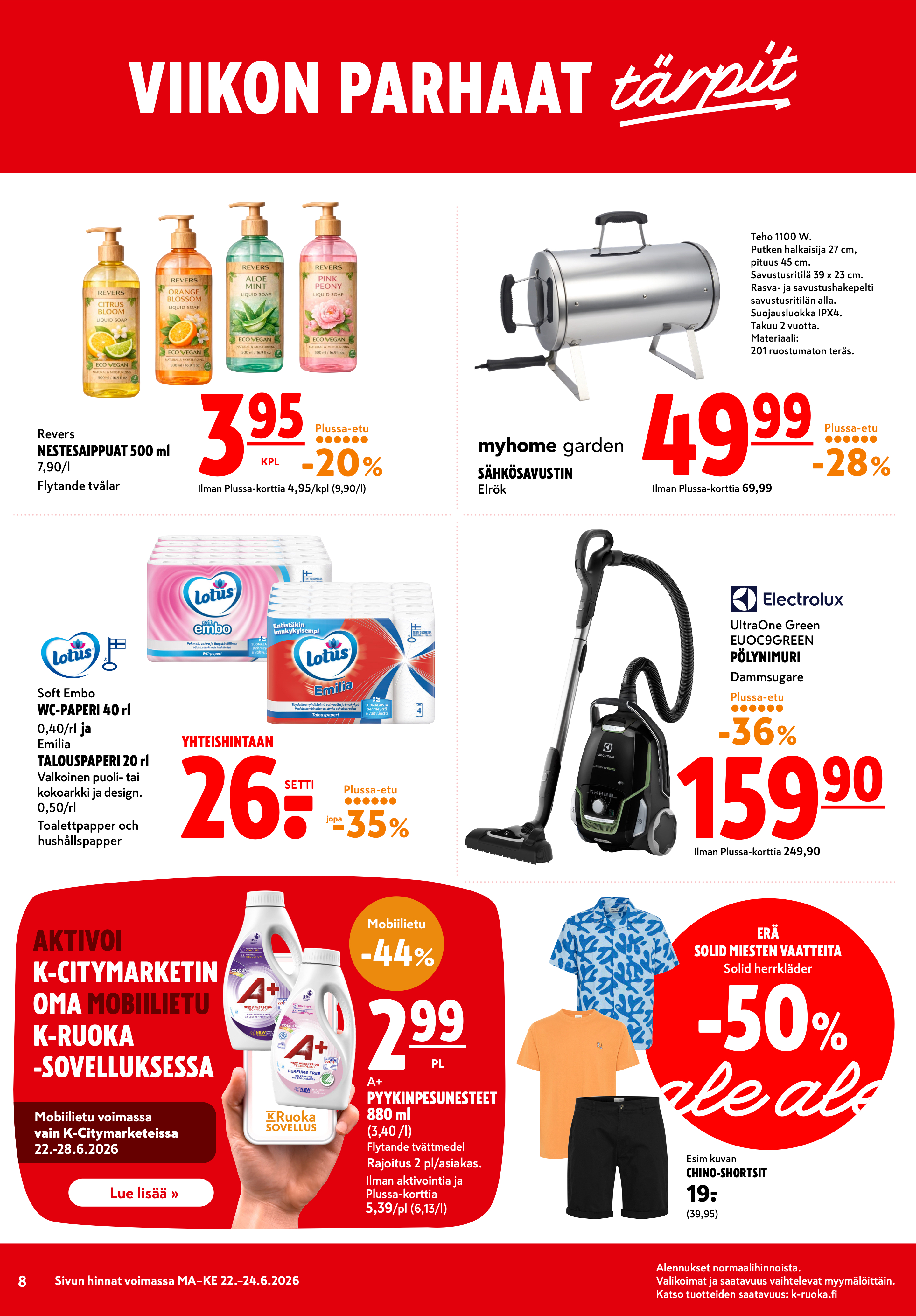 K-Citymarket Alkuviikon tarjouslehti vk 26 sivu 8