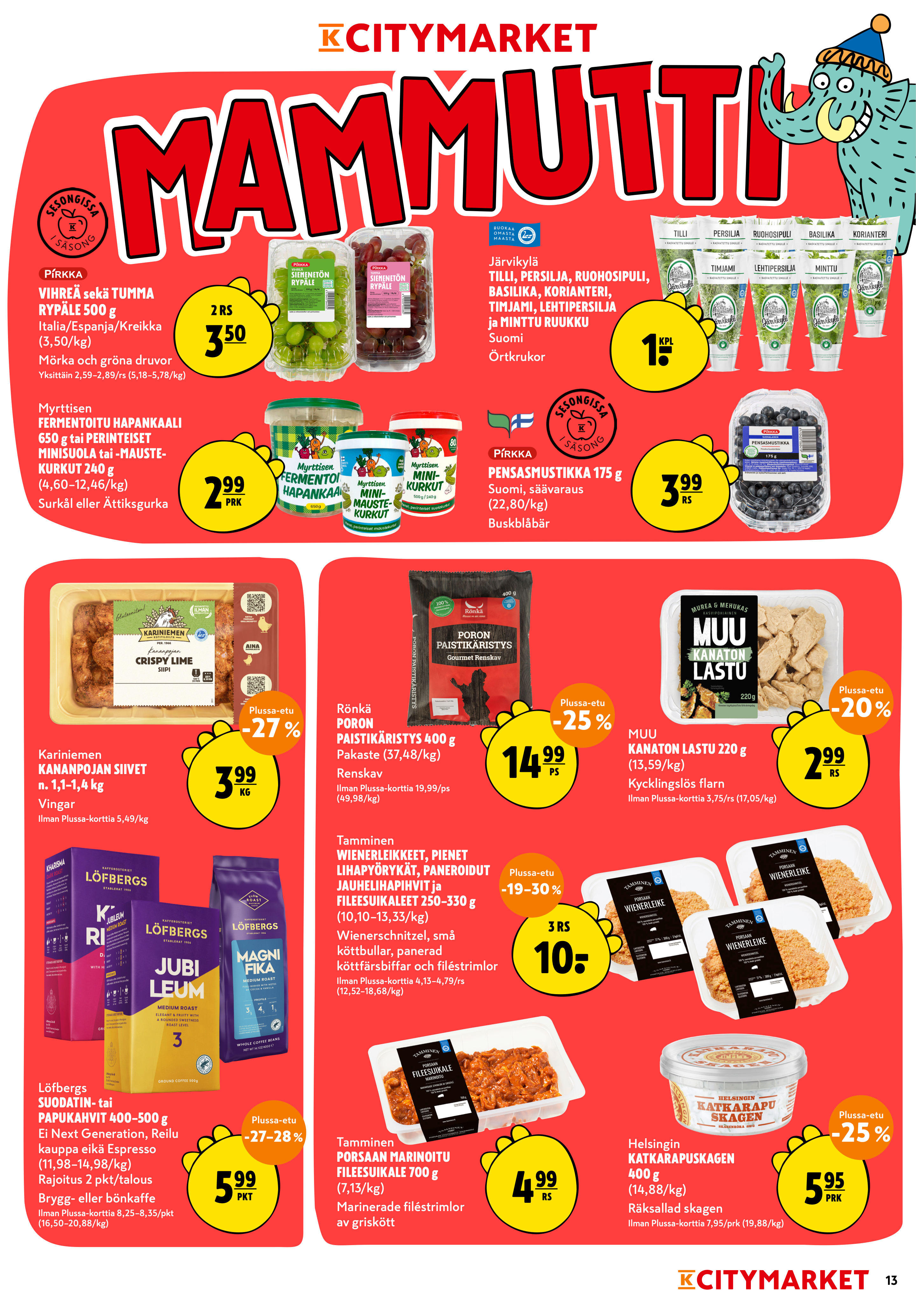 K-Citymarket Alkuviikon tarjouslehti vk 33 sivu 13