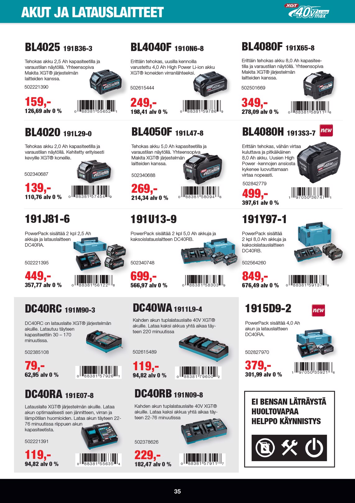 K-Rauta Makita Xgt Esite 2026 sivu 35