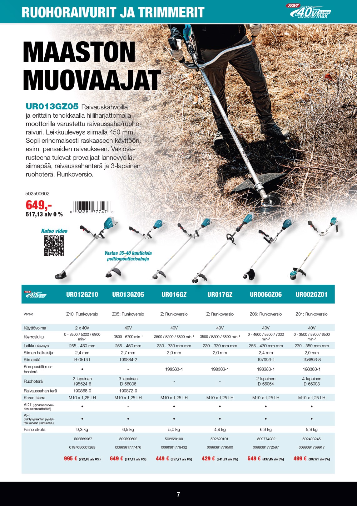 K-Rauta Makita Xgt Esite 2026 sivu 7