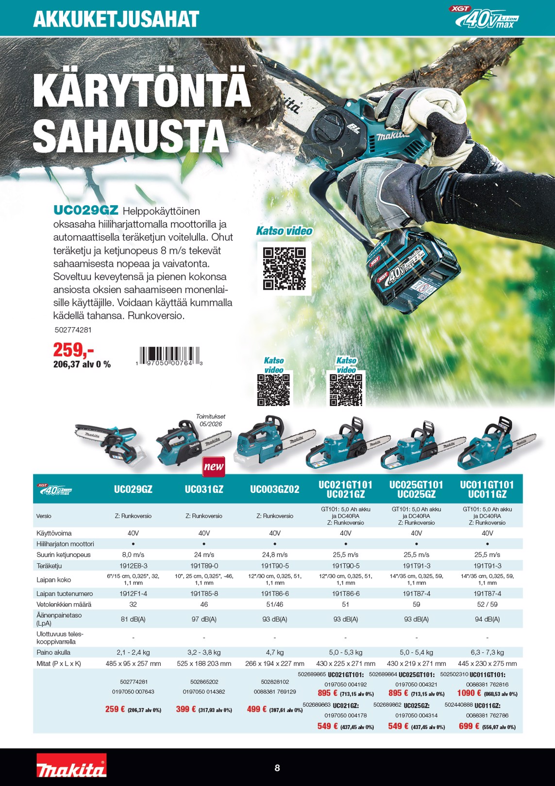 K-Rauta Makita Xgt Esite 2026 sivu 8