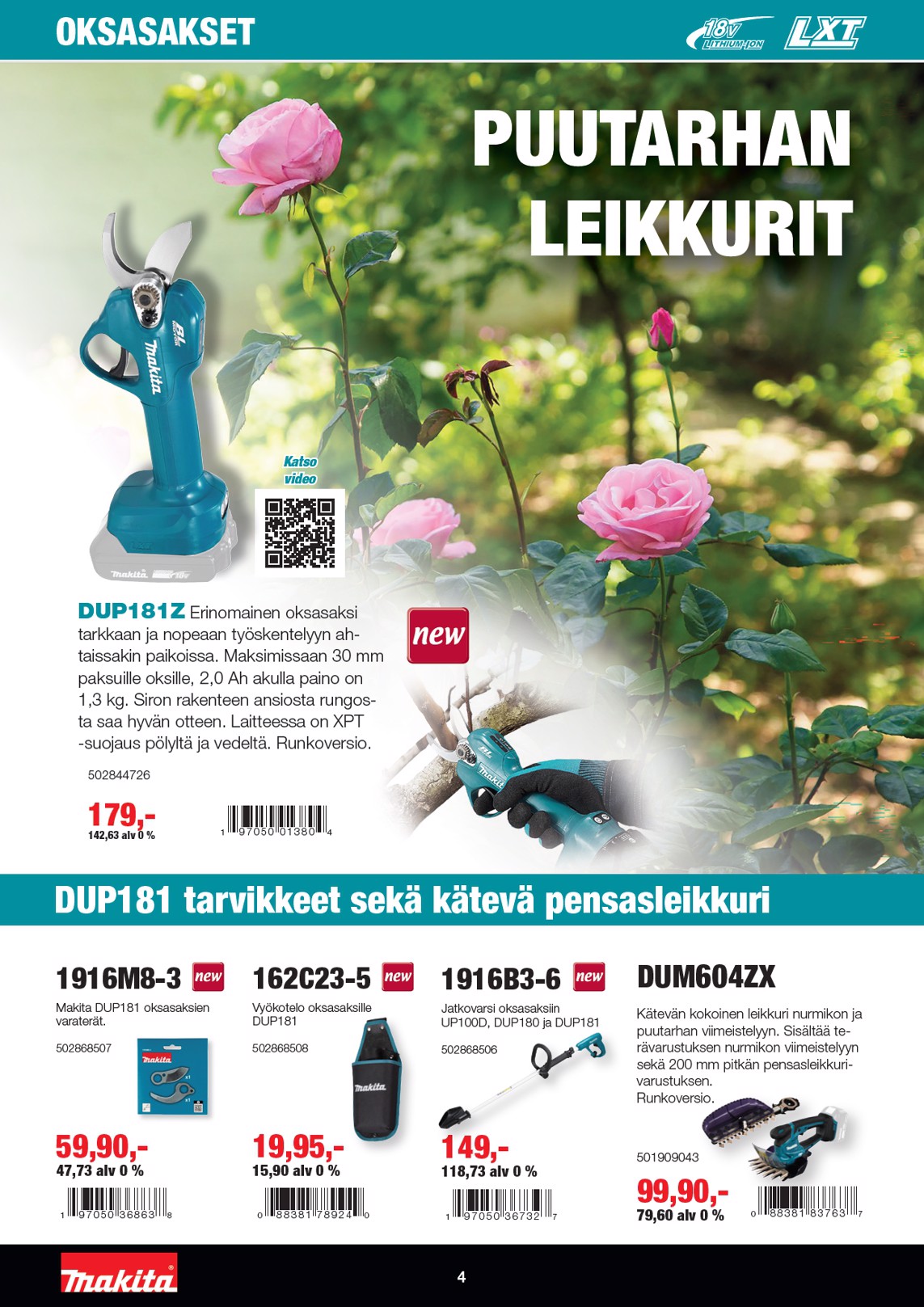 K-Rauta Makita Lxt Puutarhaesite 2026 sivu 4