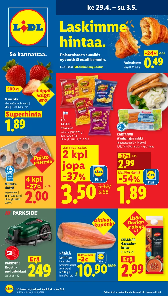 Lidl Koko Suomen Tarjoukset ke 29.4. – ke 6.5. sivu 1