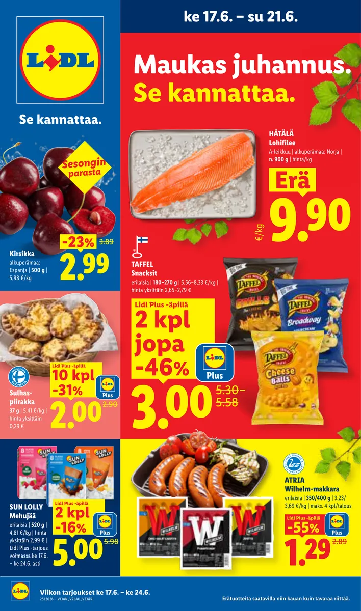 Lidl Koko Suomen Tarjoukset ke 17.6. – ke 24.6. sivu 1