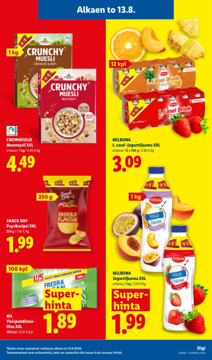 Lidl Koko Suomen Tarjoukset to 13.8. – su 16.8. sivu 13
