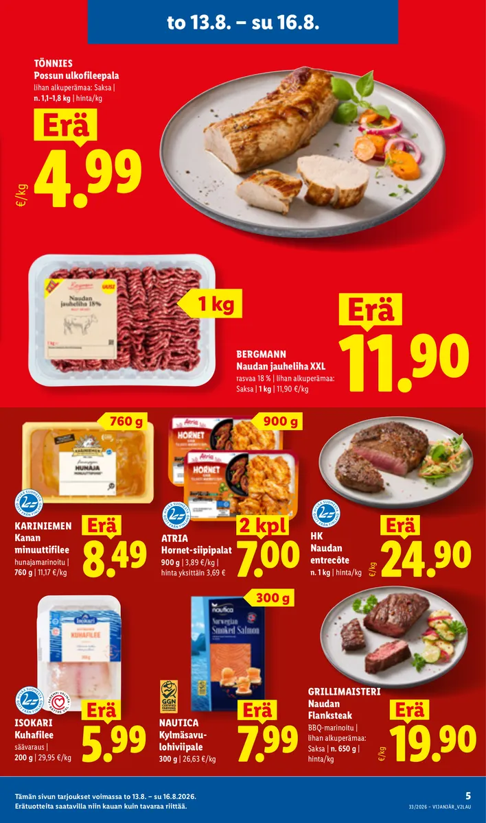 Lidl Koko Suomen Tarjoukset to 13.8. – su 16.8. sivu 5