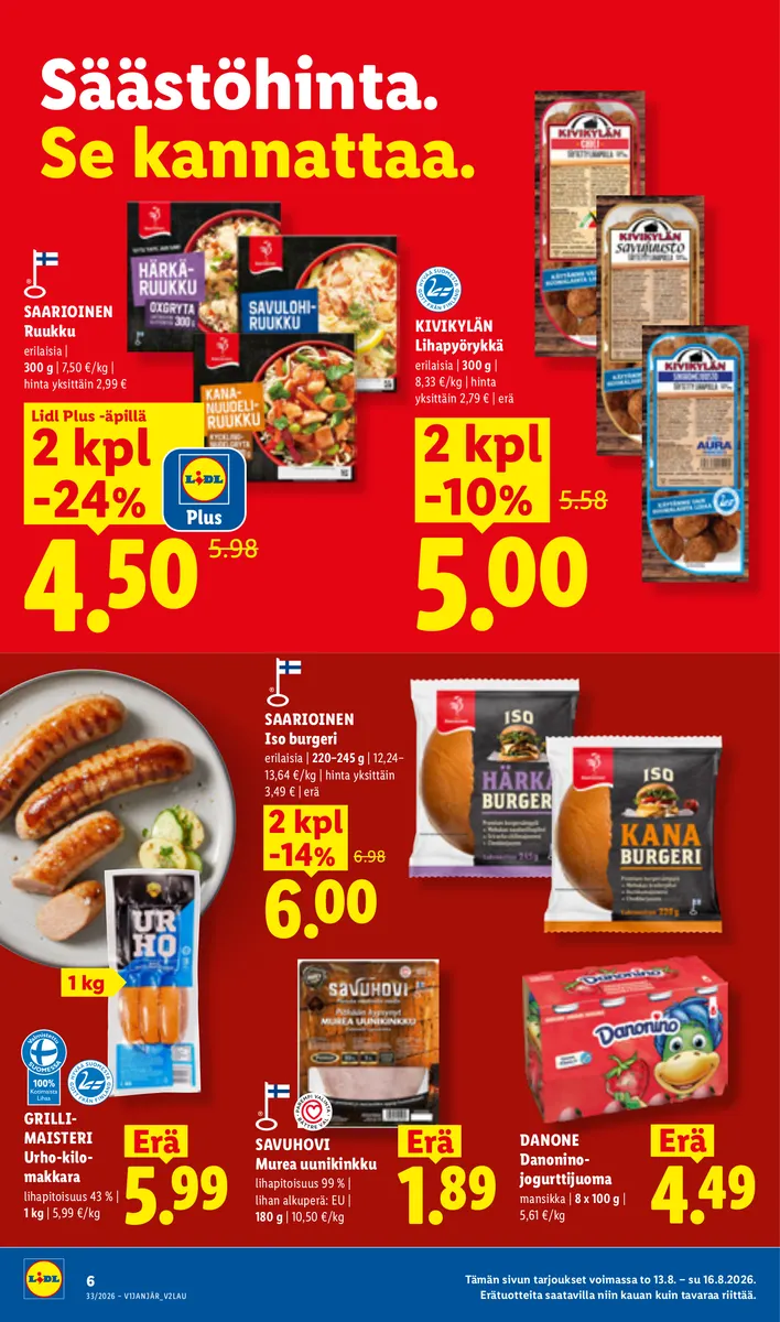 Lidl Koko Suomen Tarjoukset to 13.8. – su 16.8. sivu 6