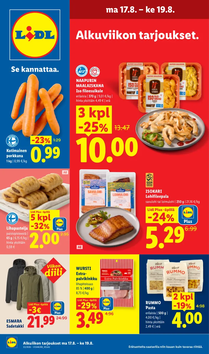 Lidl Koko Suomen Tarjoukset ma 17.8. – ke 19.8. sivu 1